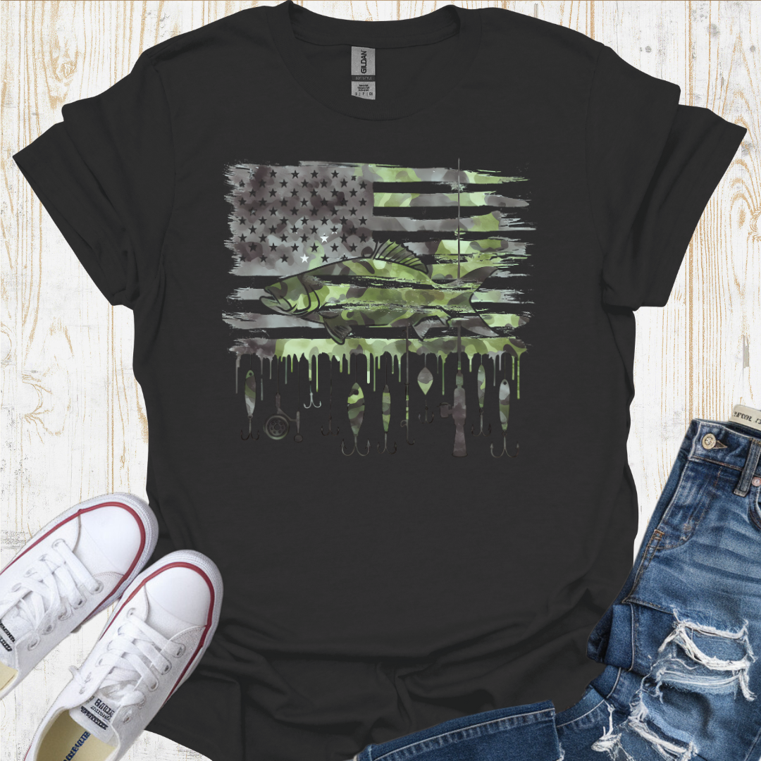 Camo Fish Flag TShirt