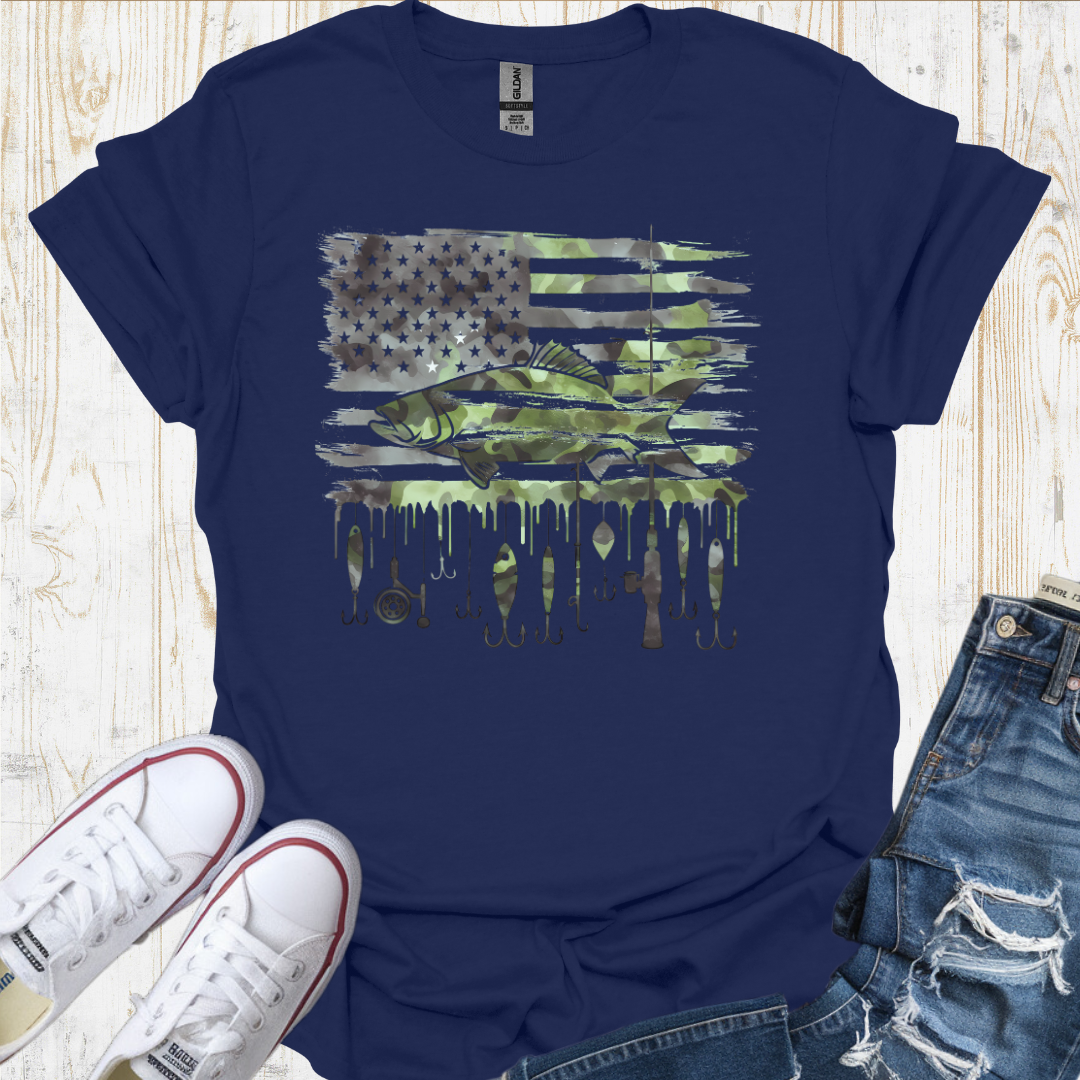 Camo Fish Flag TShirt
