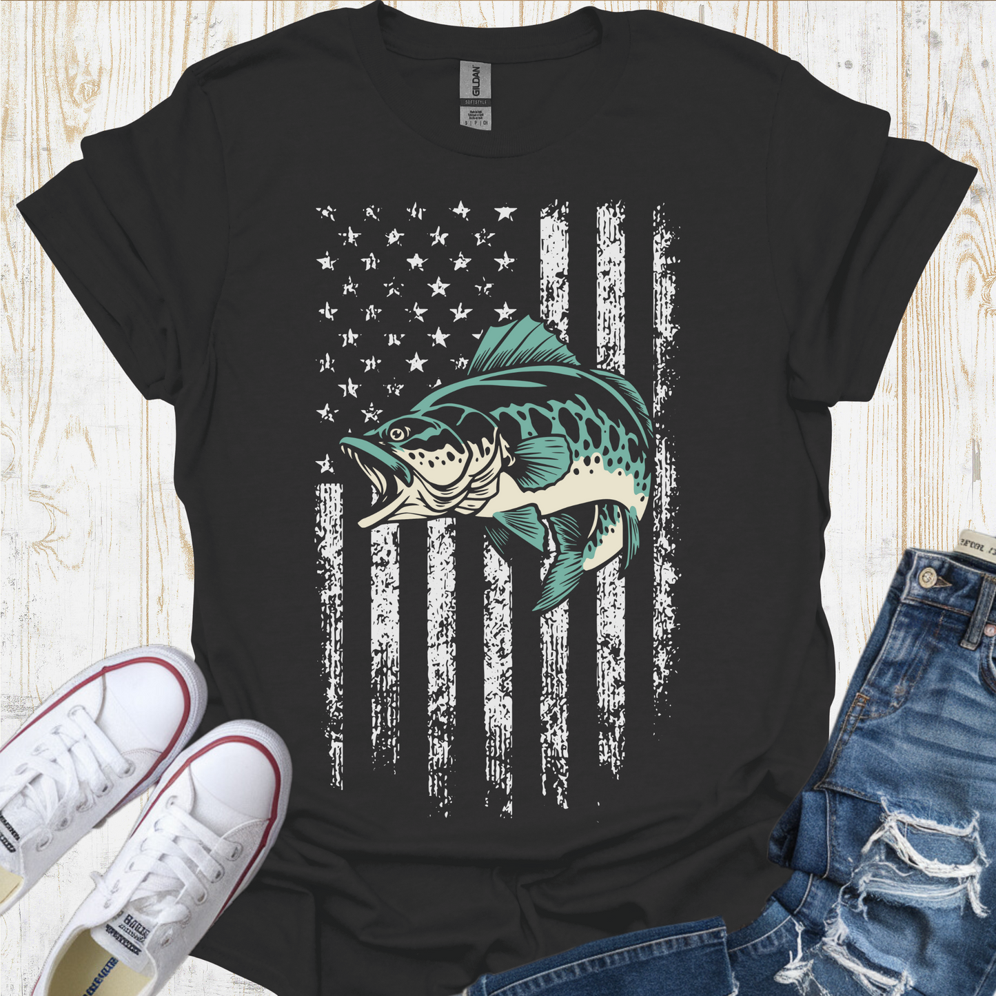 USA Flag Bass TShirt