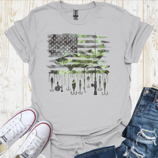 Camo Fish Flag TShirt