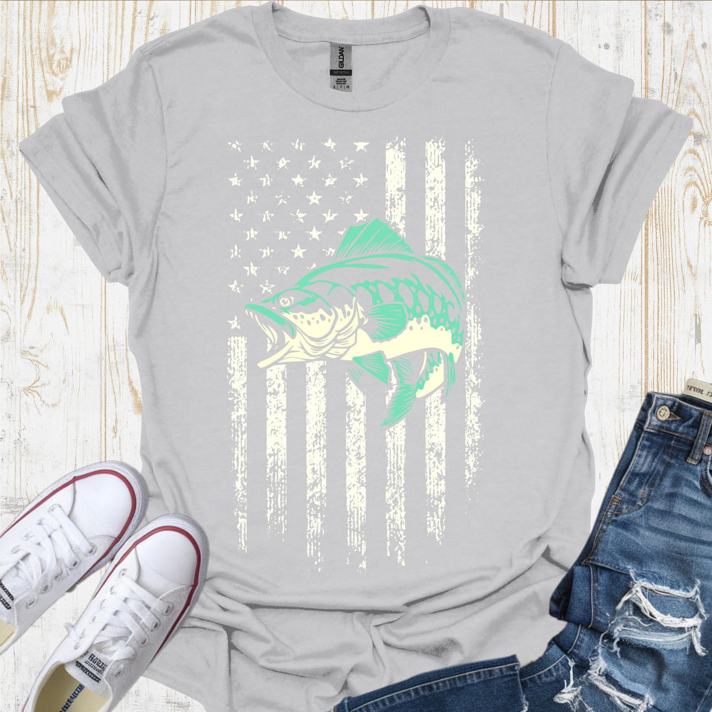 USA Flag Bass TShirt