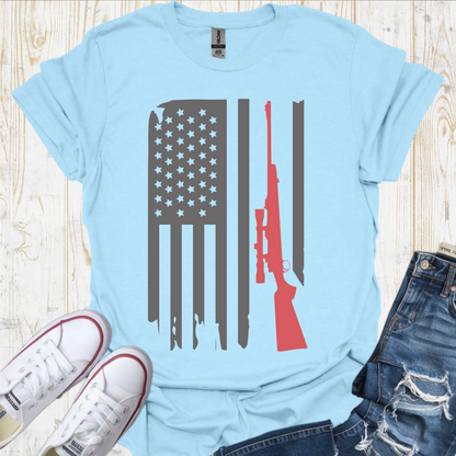 USA Flag Gun TShirt