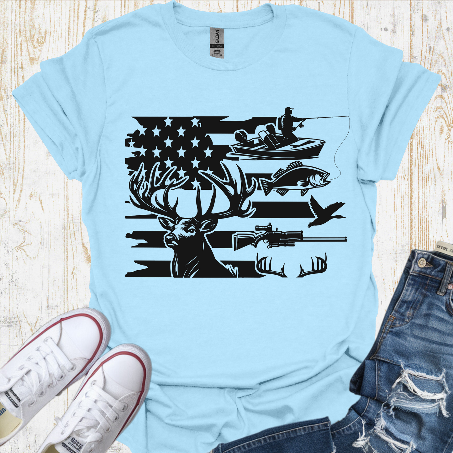 USA Flag Animals TShirt