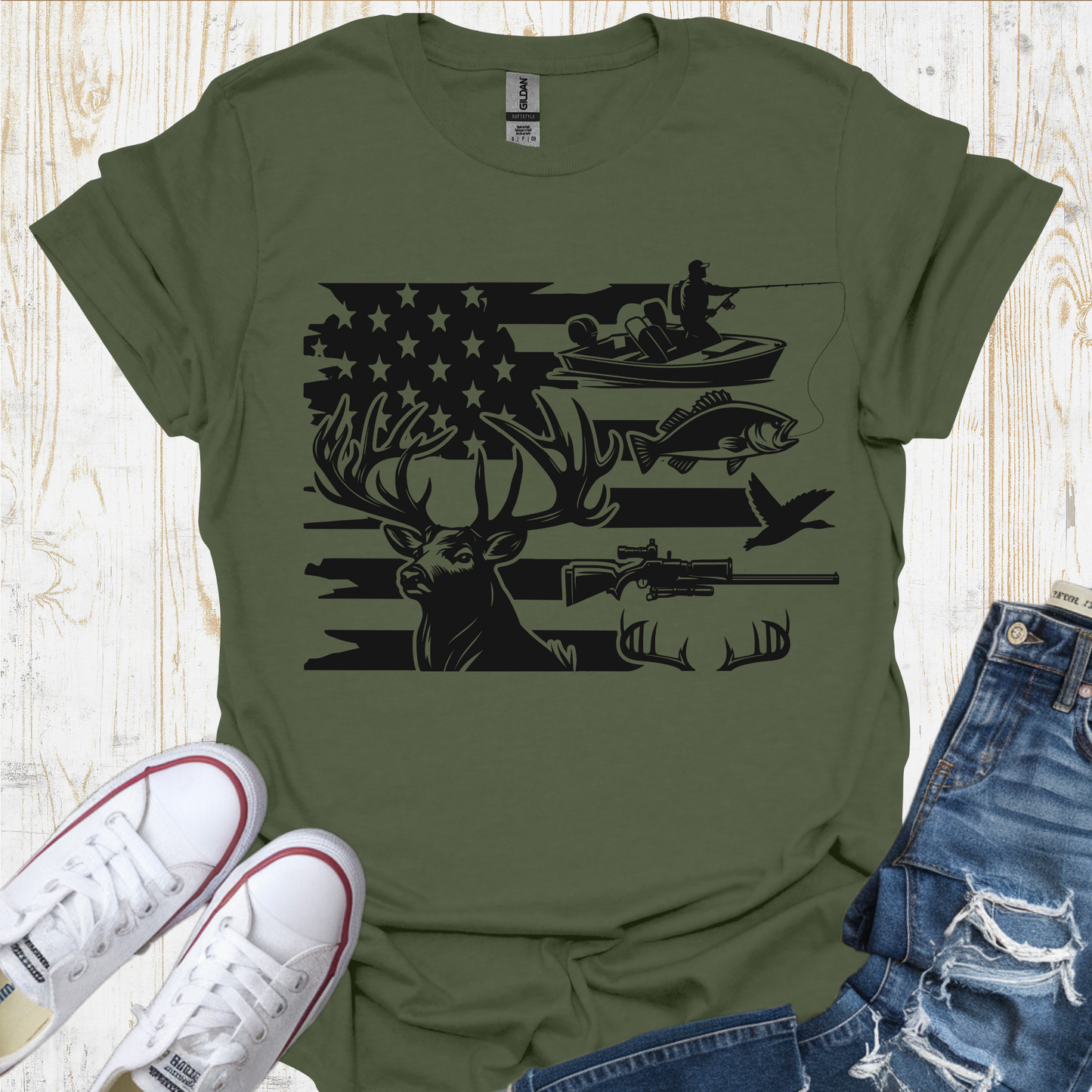 USA Flag Animals TShirt