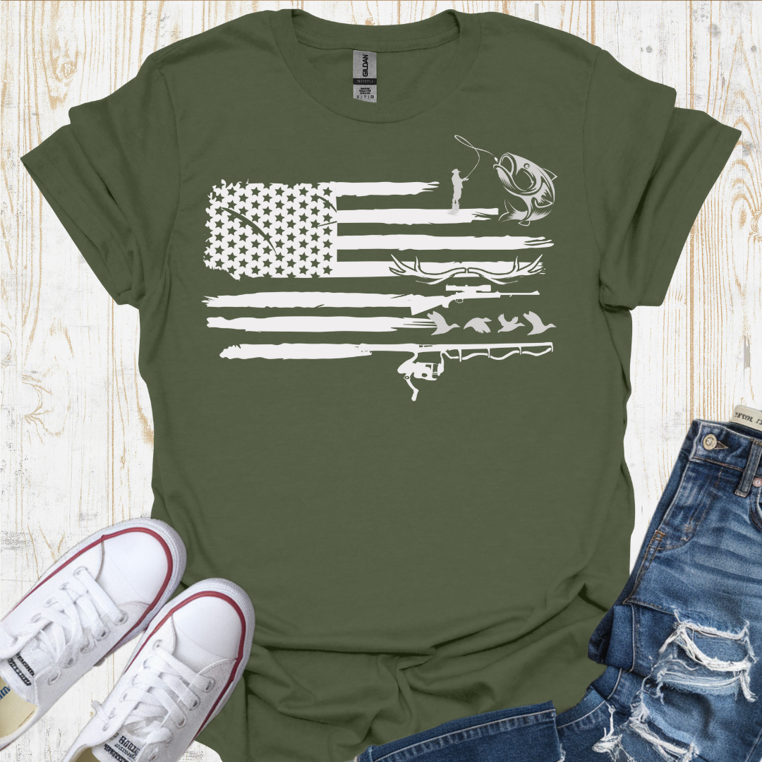 USA Flag Fish TShirt