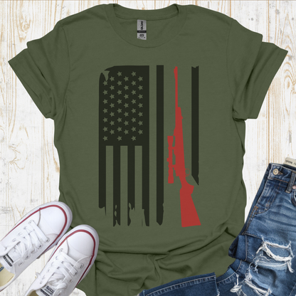 USA Flag Gun TShirt
