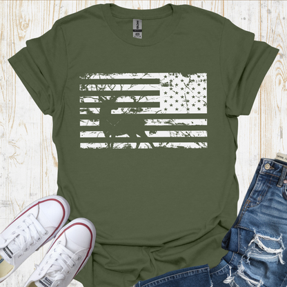 USA Flag Deer TShirt