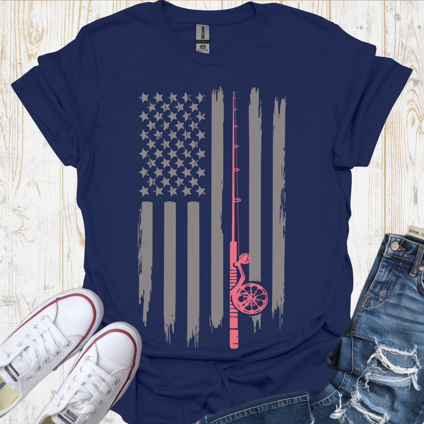 USA Flag Rod TShirt