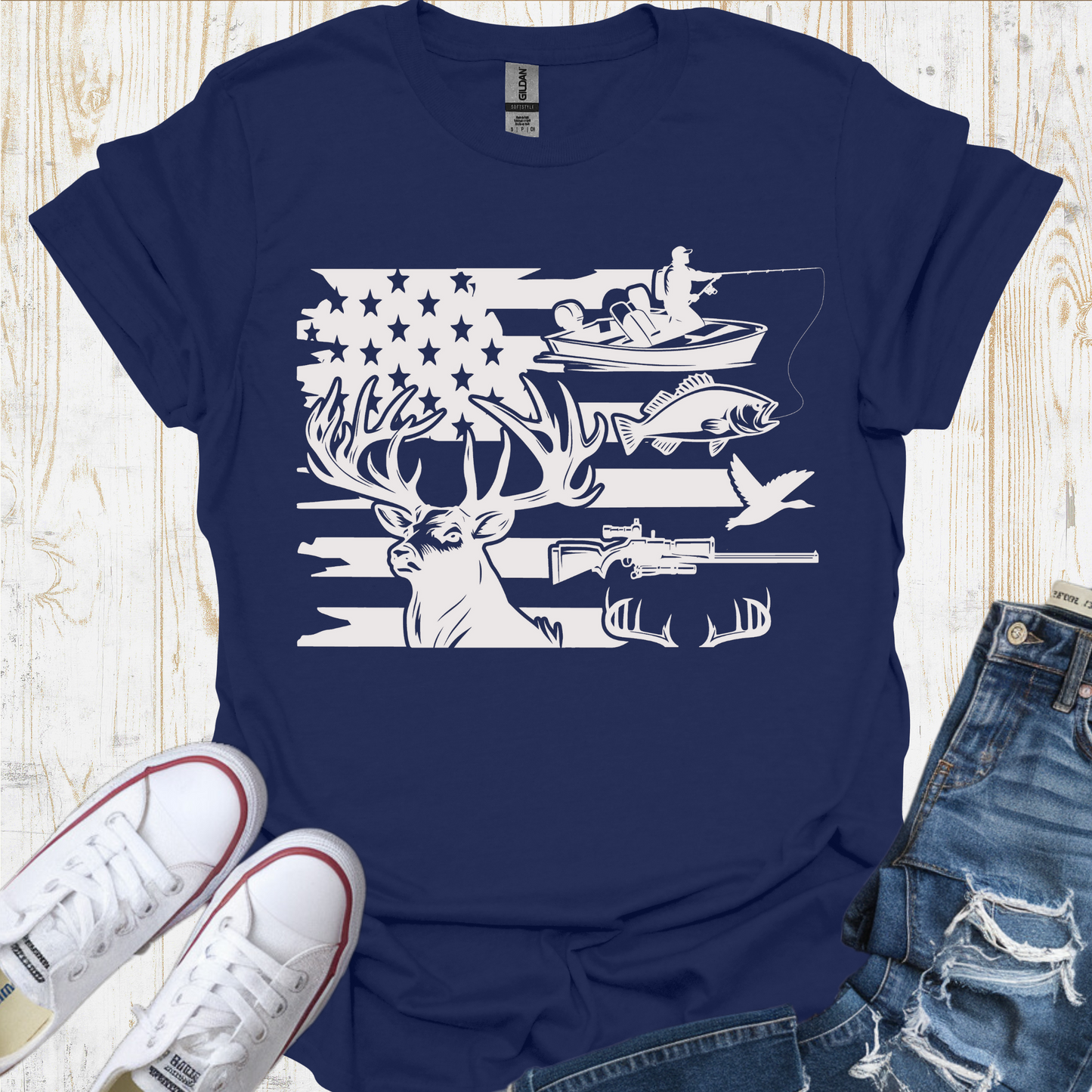 USA Flag Animals TShirt